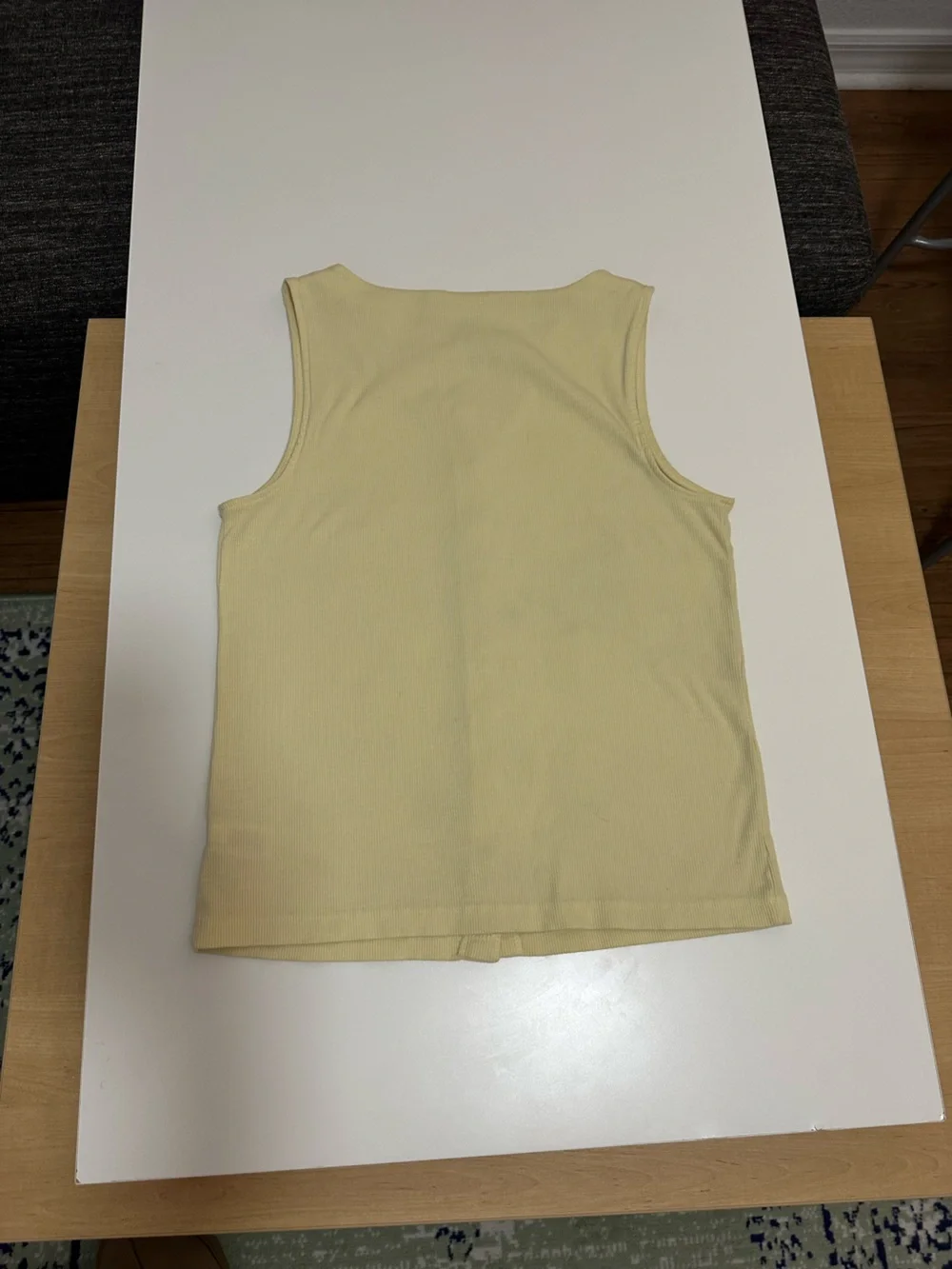 wild fable Pale Yellow Ribbed Button Tank - Picture 4 of 4